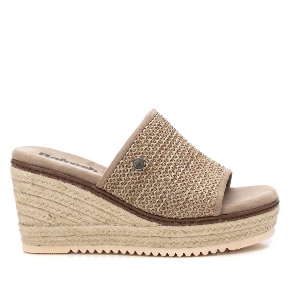 NEW XTI women's wedge sandals in taupe